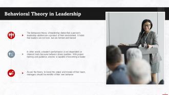 Understanding Behavioral Theory In Leadership Training Ppt