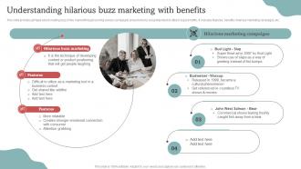 Understanding Hilarious Buzz Marketing With Benefits Effective Go Viral Marketing Tactics To Generate MKT SS V