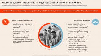 Understanding Human Workplace Addressing Role Of Leadership In Organizational Behavior Management