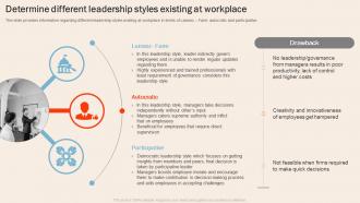 Understanding Human Workplace Determine Different Leadership Styles Existing At Workplace