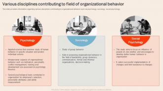 Understanding Human Workplace Various Disciplines Contributing To Field Of Organizational Behavior