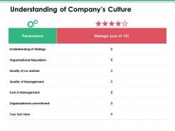 Understanding of companys culture ppt infographics tips
