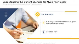 Understanding the current scenario for alyce pitch deck ppt powerpoint example