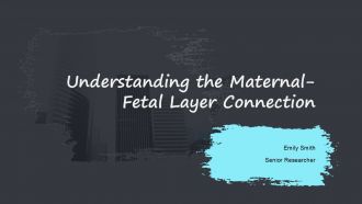 Understanding The Maternal Fetal Layer Connection PPT Presentation ST AI