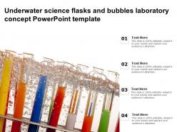 Underwater science flasks and bubbles laboratory concept powerpoint template