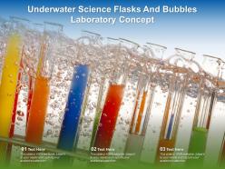 Underwater science flasks and bubbles laboratory concept