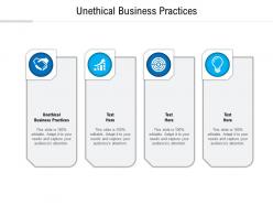 Unethical business practices ppt powerpoint presentation infographics deck cpb