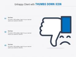 Unhappy client with thumbs down icon