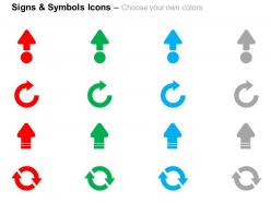 Unidirectional and semicircular arrows ppt icons graphics