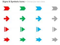 Unidirectional arrow fonts play action ppt icons graphics