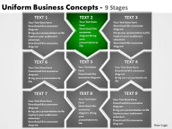 Uniform business concepts 9 stages powerpoint templates graphics slides 0712
