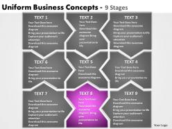Uniform business concepts 9 stages powerpoint templates graphics slides 0712