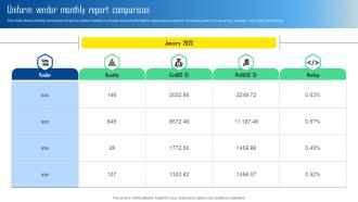 Uniform Vendor Monthly Report Comparison