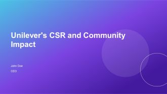 Unilevers CSR And Community Impact PPT Structure AT
