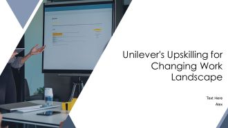 Unilevers Upskilling For Changing Work Landscape PPT Sample AT