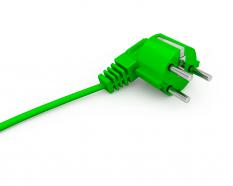 Unique 3d green plug for leadership stock photo