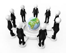 Unique graphic of global networking stock photo
