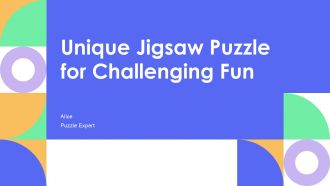 Unique Jigsaw Puzzle For Challenging Fun PPT Mockup AT