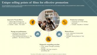 Unique Selling Points Of Films For Effective Promotion Film Marketing Campaign To Target Genre Strategy SS V