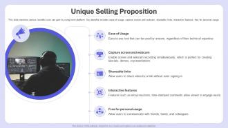 Unique Selling Proposition Loom Investor Funding Elevator Pitch Deck