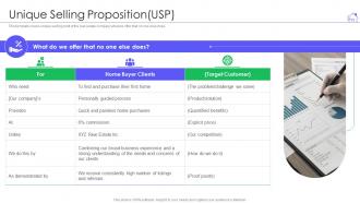 Unique selling proposition usp real estate marketing strategy ppt outline layout ideas