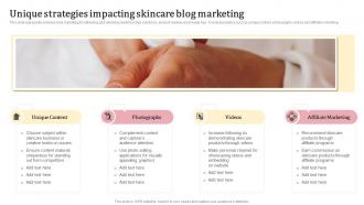 Unique Strategies Impacting Skincare Blog Marketing