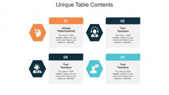 Unique table contents ppt powerpoint presentation icon backgrounds cpb