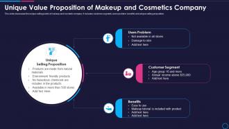Unique Value Proposition Of Makeup And Cosmetics Company