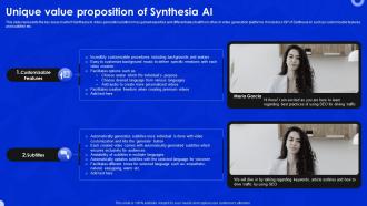 Unique Value Proposition Of Synthesia AI Synthesia AI Video Generation Platform AI SS