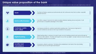 Unique Value Proposition Of The Bank Business Plan BP SS