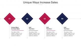 Unique Ways Increase Sales Ppt Powerpoint Presentation Inspiration Elements Cpb