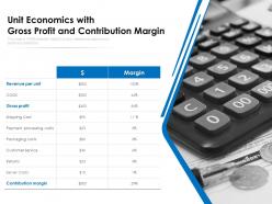 Unit economics with gross profit and contribution margin