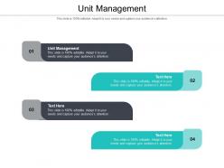 Unit management ppt powerpoint presentation gallery examples cpb