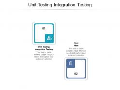 Unit testing integration testing ppt powerpoint presentation summary clipart cpb