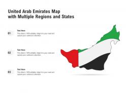 United arab emirates map with multiple regions and states