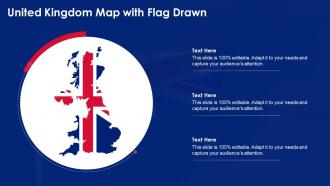 United Kingdom Map With Flag Drawn