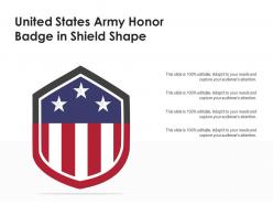 United States Army Honor Badge In Shield Shape
