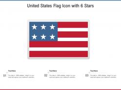 United states flag icon with 6 stars