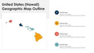 United States Hawaii Geographic Map Outline