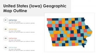 United States Iowa Geographic Map Outline