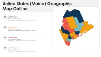 United States Maine Geographic Map Outline
