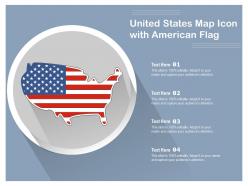 United states map icon with american flag