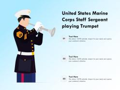 United States Marine Corps Staff Sergeant Playing Trumpet