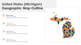 United States Michigan Geographic Map Outline