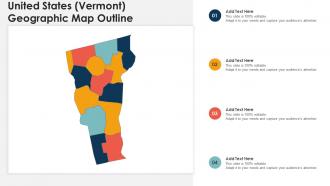 United States Vermont Geographic Map Outline