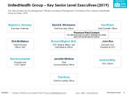 Unitedhealth group key senior level executives 2019