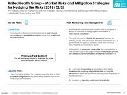 Unitedhealth group market risks and mitigation strategies for hedging the risks 2018