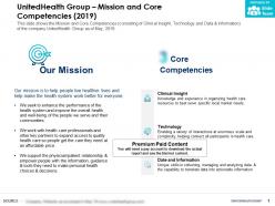 Unitedhealth group mission and core competencies 2019