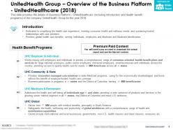 Unitedhealth group overview of the business platform unitedhealthcare 2018
