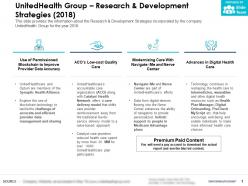 Unitedhealth group research and development strategies 2018